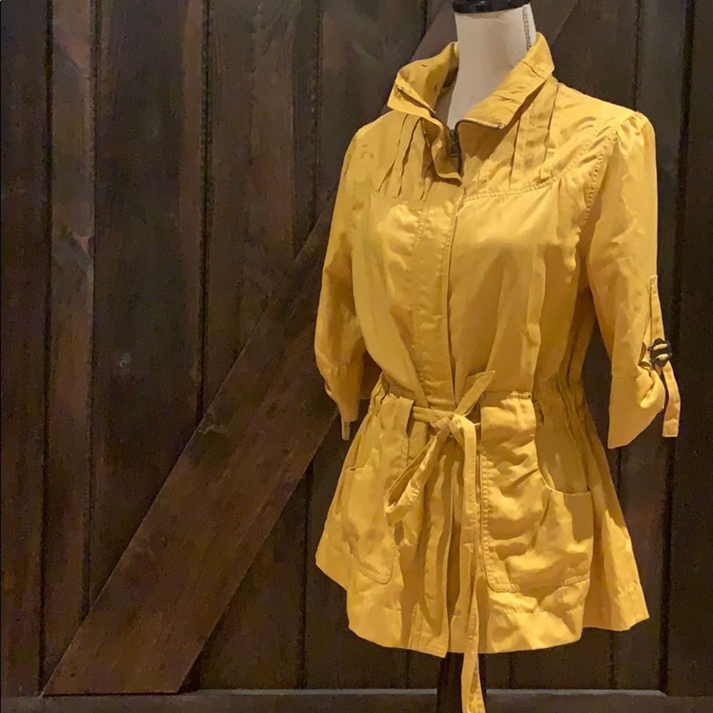 Women’s Mustard Utility Jacket with Tie Waist